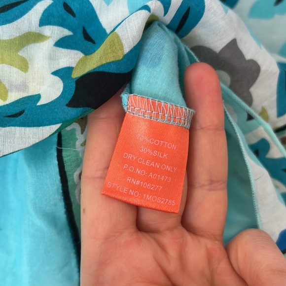 Hale Bob Cabana Artsy Silk Blend Beaded V-Neck Beach Cover Tunic sz small blue - Picture 8 of 9